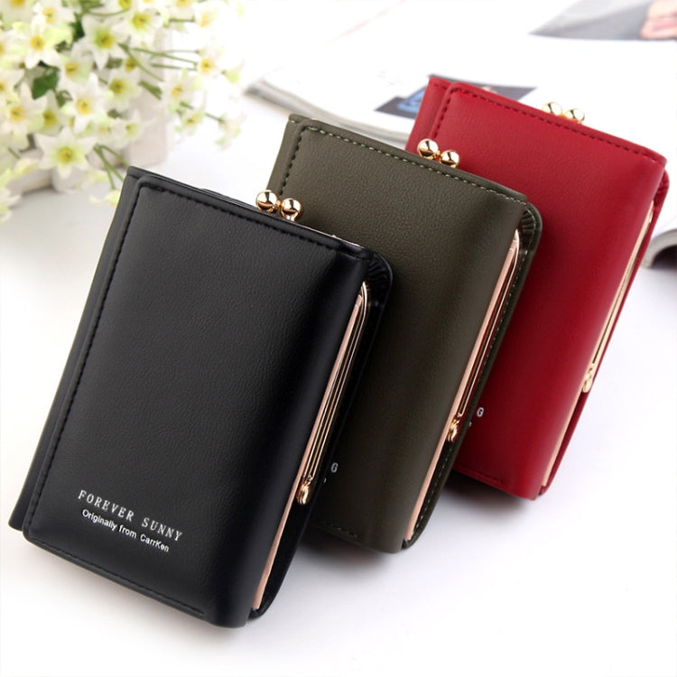 Short Wllet Lady Small Wallet Multi-Card Three Fold(Pink) - Wallets by PMC TechLife | Online Shopping South Africa | PMC TechLife