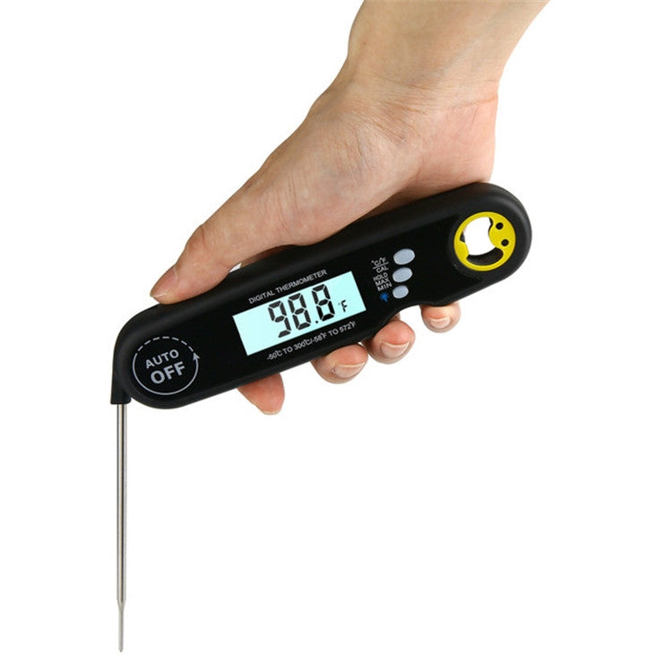 Foldable Probe Waterproof Food Thermometer Kitchen Barbecue Fast Temperature Measurement Digital Display Electronic Thermometer(Black) - Cooking Thermometers by PMC Jewellery | Online Shopping South Africa | PMC Jewellery