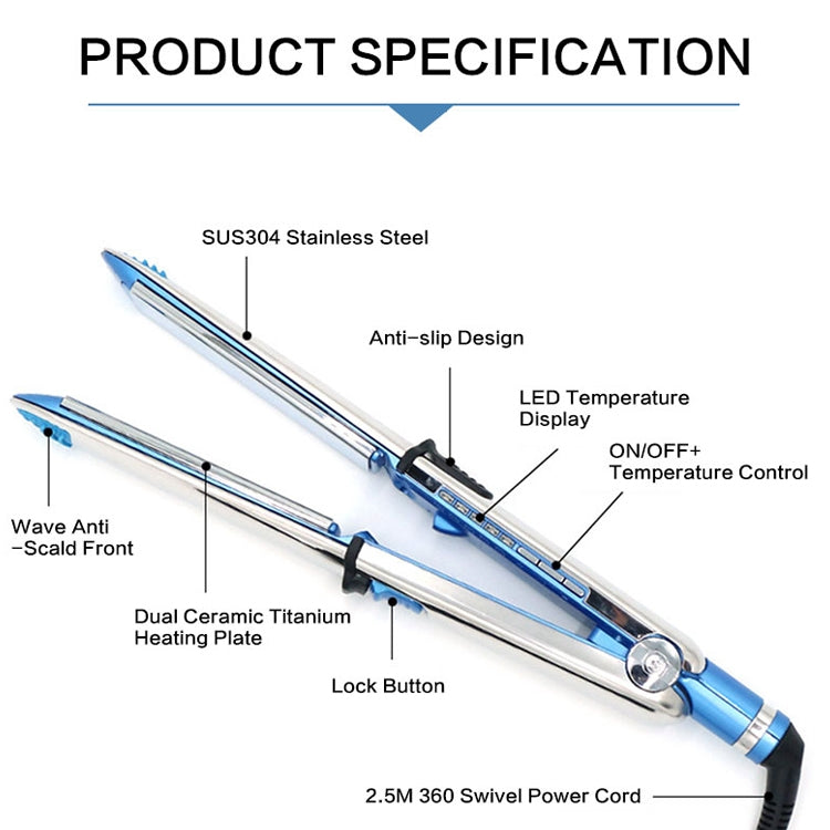 Titanium Hair Straightener Flat Iron(EU) - Hair Curler by PMC TechLife | Online Shopping South Africa | PMC TechLife