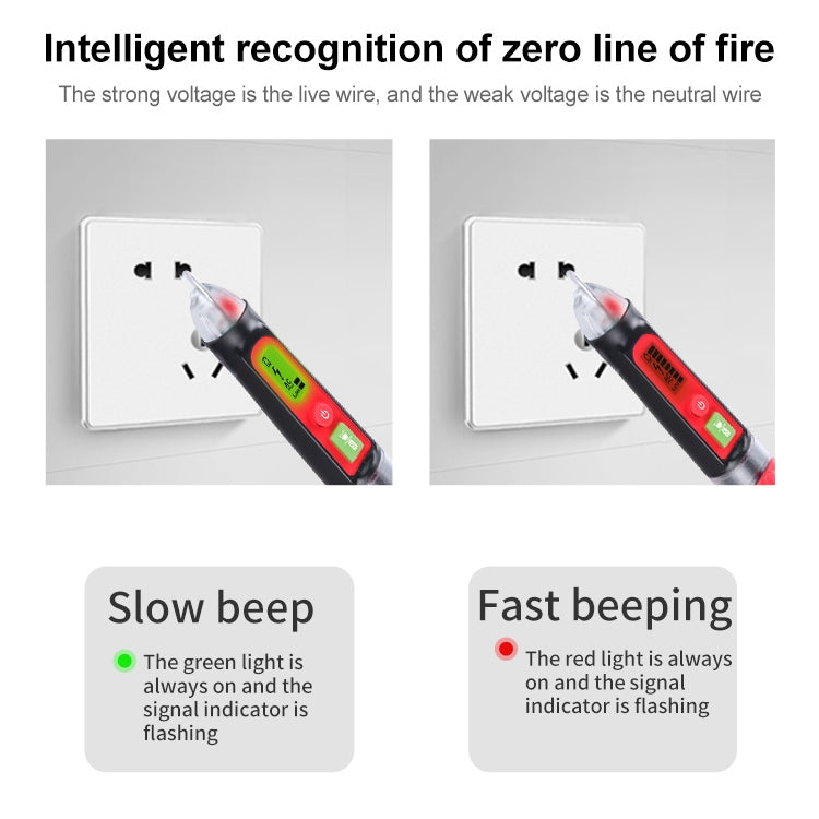 WINTACT WT3010  LED AC Voltage Tester Non-Contact Detector Pen 12-1000V AC Voltage Detector - Current & Voltage Tester by Wintact | Online Shopping South Africa | PMC TechLife | Buy Now Pay Later Mobicred