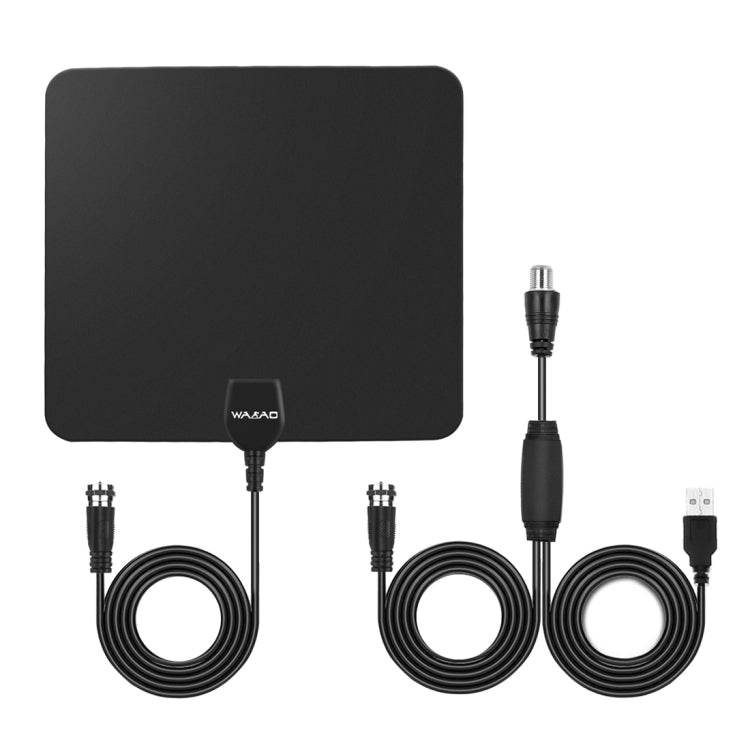 Ultra-thin Indoor HD Digital TV Antenna with 50 Miles Long Range Amplifier(Black) - DVB-T & Simulation Antenna by PMC Jewellery | Online Shopping South Africa | PMC Jewellery