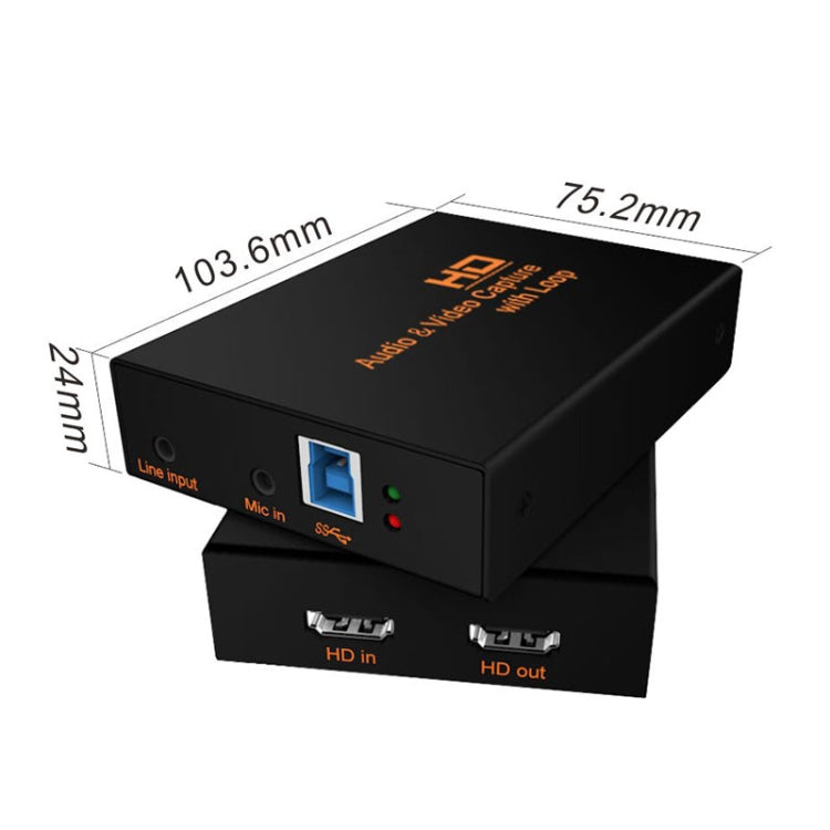 Z28 Professional HDMI Female + Mic + Line In to HDMI Female USB 3.0 Video Audio Capture Box(Black) - Video Capture Solutions by PMC Jewellery | Online Shopping South Africa | PMC Jewellery | Buy Now Pay Later Mobicred