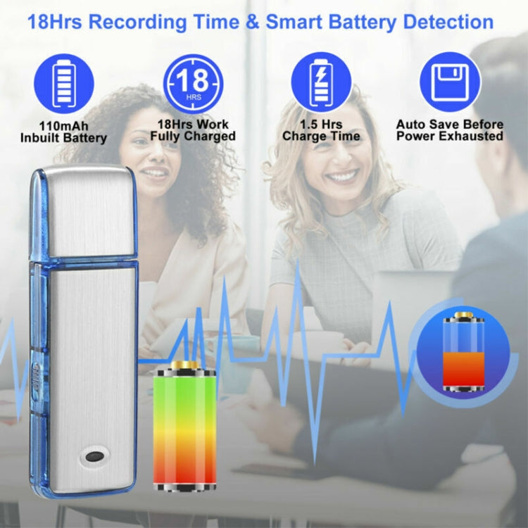 SK858 16GB Rechargeable Portable U-Disk Meeting Voice Recorder (Blue) - U-Disk Recorder by PMC Jewellery | Online Shopping South Africa | PMC Jewellery | Buy Now Pay Later Mobicred