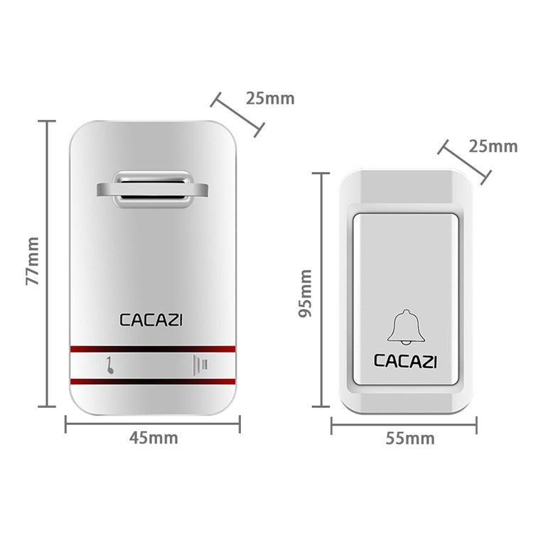 CACAZI V027G One Button Three Receivers Self-Powered Wireless Home Kinetic Electronic Doorbell, EU Plug - Wireless Doorbell by CACAZI | Online Shopping South Africa | PMC Jewellery | Buy Now Pay Later Mobicred