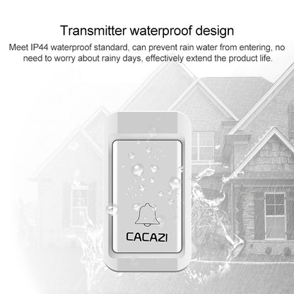 CACAZI V027G One Button Three Receivers Self-Powered Wireless Home Kinetic Electronic Doorbell, EU Plug - Wireless Doorbell by CACAZI | Online Shopping South Africa | PMC Jewellery | Buy Now Pay Later Mobicred