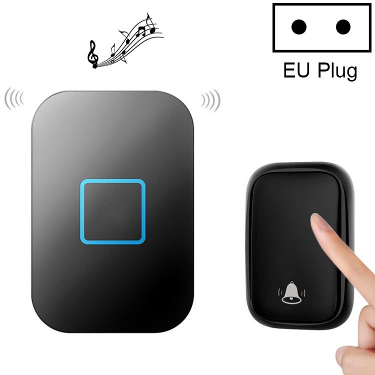 CACAZI FA88 Self-Powered Smart Home Wireless Doorbell, EU Plug(Black) - Wireless Doorbell by CACAZI | Online Shopping South Africa | PMC Jewellery