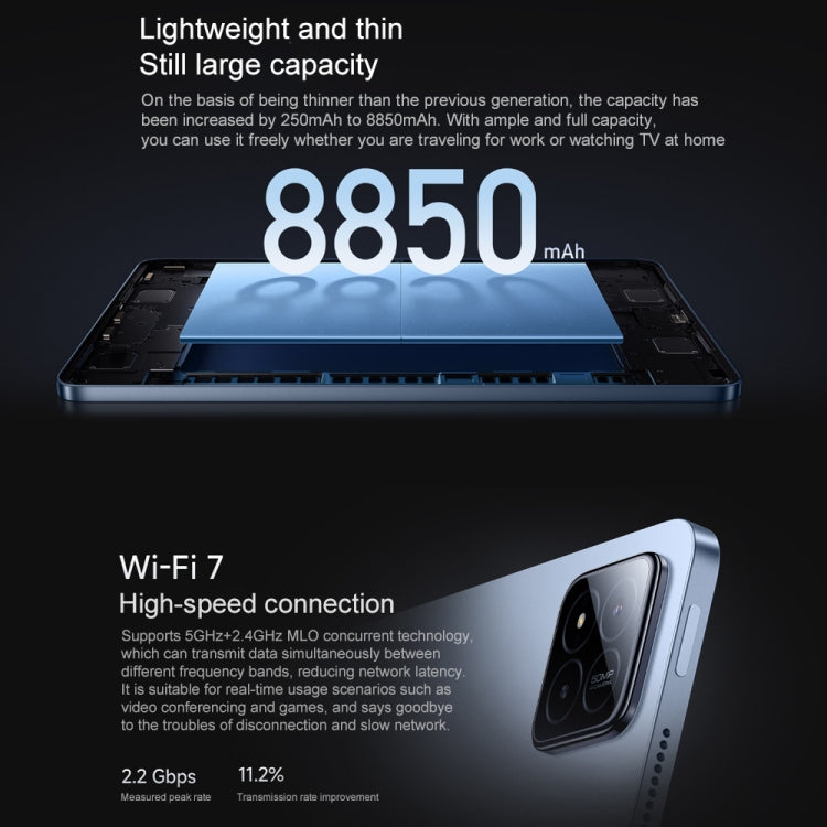 Xiaomi Pad 7 Pro 11.2 inch, 12GB+256GB, HyperOS 2 Qualcomm Snapdragon 8s Gen3 Octa Core (Blue) - free shipping - PMc TechLife - Order now!
