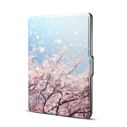 Japanese Cherry Print Horizontal Flip PU Leather Protective Case for Amazon Kindle Paperwhite 1 & 2 & 3 with Sleep / Wake-up - Amazon by PMC Jewellery | Online Shopping South Africa | PMC Jewellery