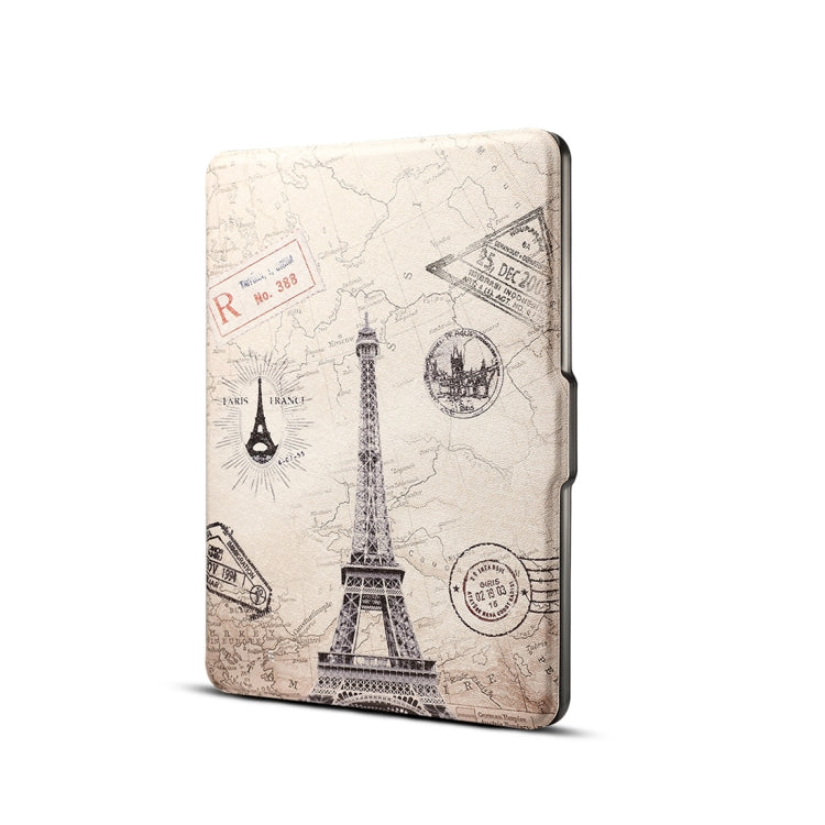 Eiffel Tower Print Horizontal Flip PU Leather Protective Case for Amazon Kindle Paperwhite 1 & 2 & 3 with Sleep / Wake-up - Amazon by PMC Jewellery | Online Shopping South Africa | PMC Jewellery