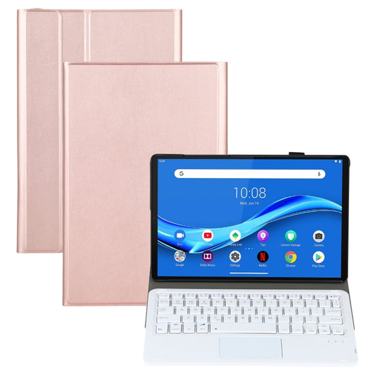 AM10-A Detachable Bluetooth Backlight Keyboard Ultrathin Horizontal Flip Leather Tablet Case with Touchpad & Holder for Lenovo M10 Plus 10.3 inch X606F(Rose Gold) - Lenovo Keyboard by PMC Jewellery | Online Shopping South Africa | PMC Jewellery