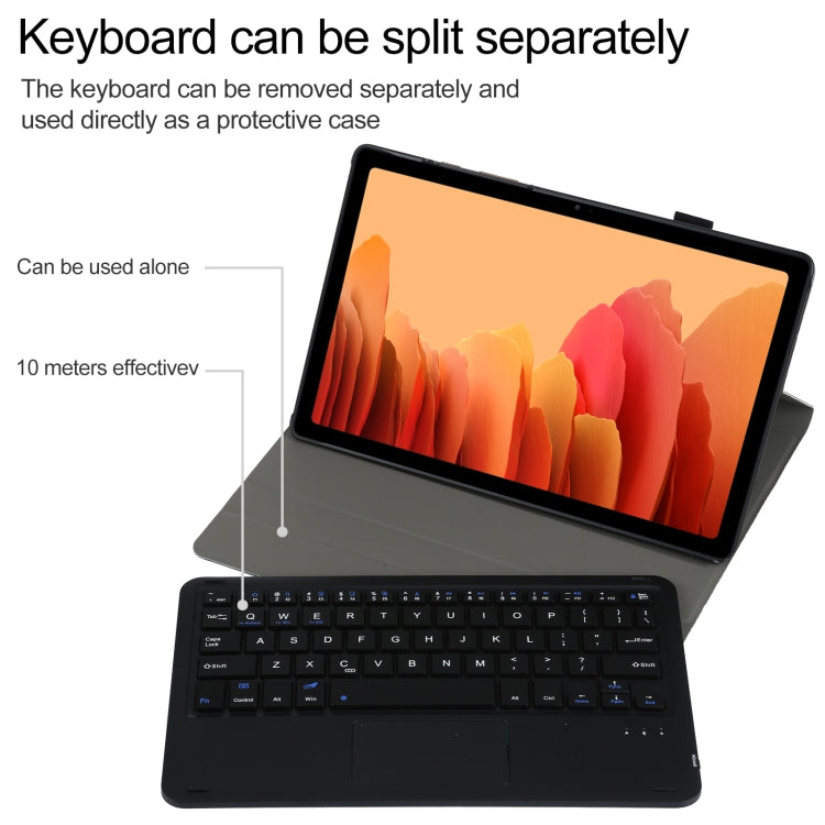 A500-A Detachable Bluetooth Keyboard Ultrathin Horizontal Flip Leather Tablet Case with Touchpad & Holder for Samsung Galaxy Tab A7 10.4 (2020) T500 / T505(Black) - Samsung Keyboard by PMC Jewellery | Online Shopping South Africa | PMC Jewellery