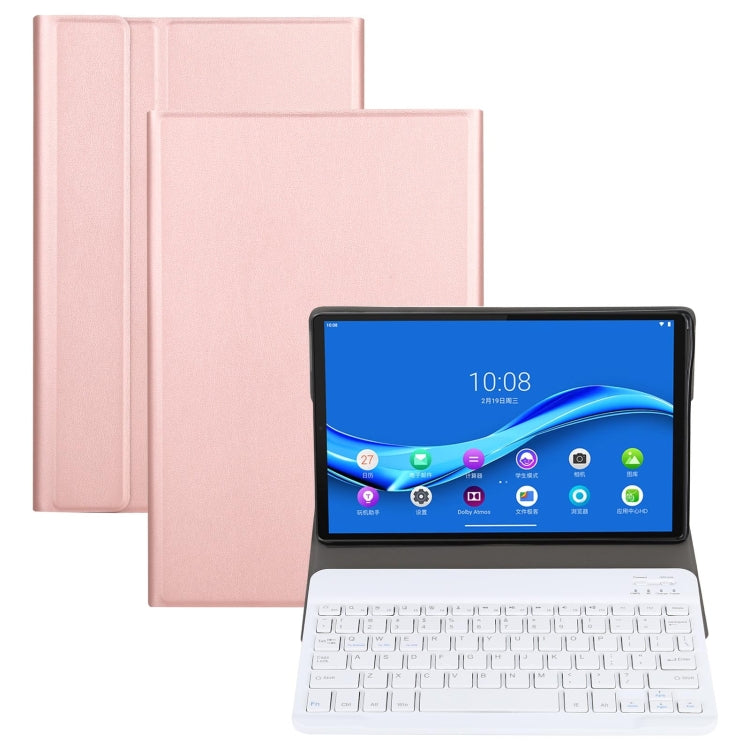 AM10 2 in 1 Removable Bluetooth Keyboard + Protective Leather Tablet Case with Holder for Lenovo M10 FHD Plus 10.3 inch(Rose Gold) - Lenovo Keyboard by PMC TechLife | Online Shopping South Africa | PMC TechLife