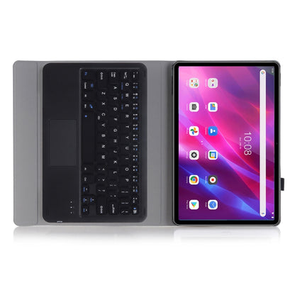 AK10-A 2 in 1 Detachable Bluetooth Keyboard + Lambskin Texture TPU Protective Leather Tablet Case with Touchpad & Holder for Lenovo Qitian K10 TB-X6C6X(Black) - Lenovo Keyboard by PMC Jewellery | Online Shopping South Africa | PMC Jewellery