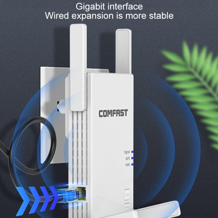 COMFAST CF-AC2100 2100Mbps Wireless WIFI Signal Amplifier Repeater Booster Network Router with 4 Antennas, UK Plug - Broadband Amplifiers by COMFAST | Online Shopping South Africa | PMC Jewellery | Buy Now Pay Later Mobicred