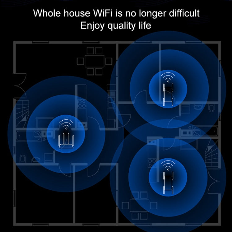 COMFAST CF-AC2100 2100Mbps Wireless WIFI Signal Amplifier Repeater Booster Network Router with 4 Antennas, UK Plug - Broadband Amplifiers by COMFAST | Online Shopping South Africa | PMC Jewellery | Buy Now Pay Later Mobicred