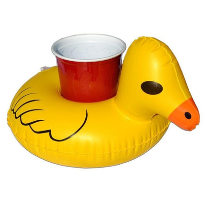 Inflatable Yellow Duck Shaped Floating Drink Holder, Inflated Size: About 23 x 19cm - Floating Drink Holders by PMC Jewellery | Online Shopping South Africa | PMC Jewellery