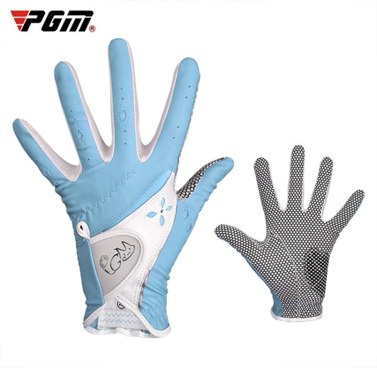 PGM One Pair Golf Non-Slip PU Leather Gloves for Women (Color:Blue Size:18) - Safety Gloves by PGM | Online Shopping South Africa | PMC Jewellery | Buy Now Pay Later Mobicred