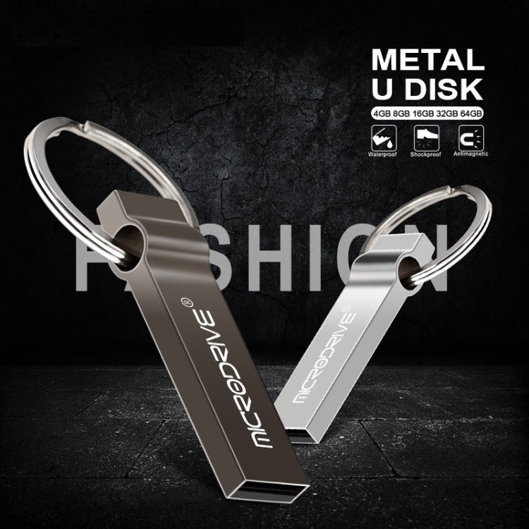 MicroDrive 128GB USB 2.0 Metal Keychain U Disk (Black) - USB Flash Drives by MicroDrive | Online Shopping South Africa | PMC Jewellery | Buy Now Pay Later Mobicred