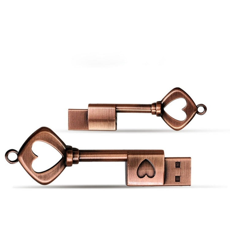 MicroDrive 32GB USB 2.0 Copper Love Key U Disk - USB Flash Drives by MicroDrive | Online Shopping South Africa | PMC Jewellery