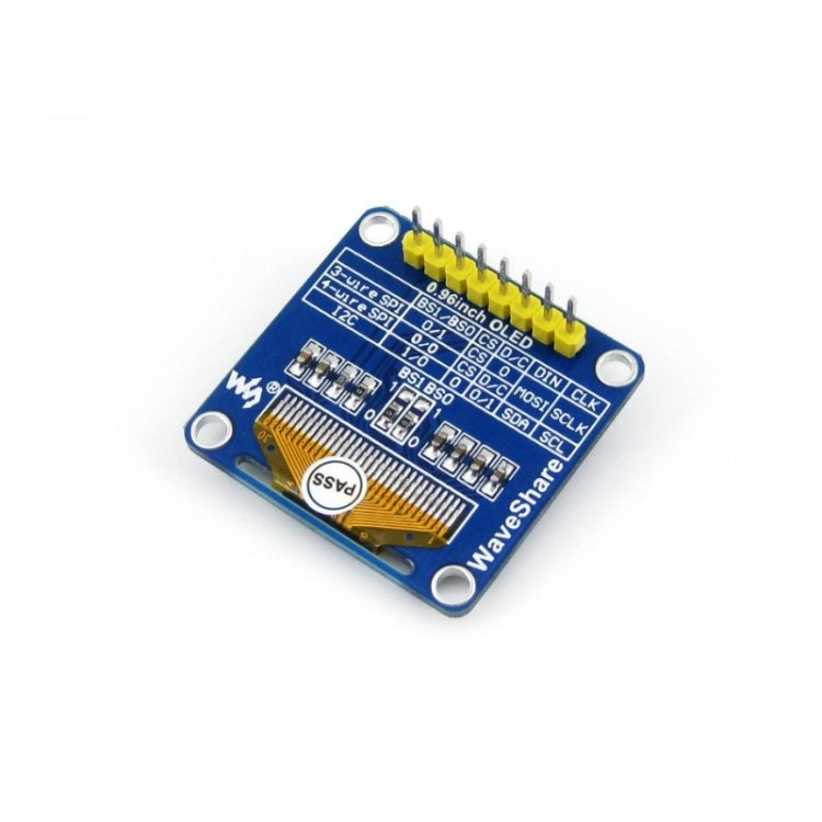 Waveshare 0.96 inch 128*64 OLED (B), SPI/I2C Interfaces, Straight Vertical Pinheader - Modules Expansions Accessories by Waveshare | Online Shopping South Africa | PMC Jewellery | Buy Now Pay Later Mobicred