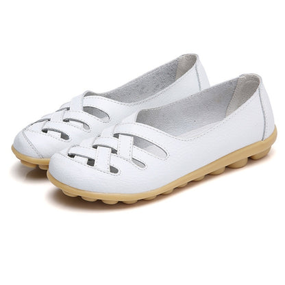 Hollow Woven Casual Nurse Shoes Cover Foot Peas Shoes for Women (Color:White Size:38) - Casual Shoes by PMC Jewellery | Online Shopping South Africa | PMC Jewellery