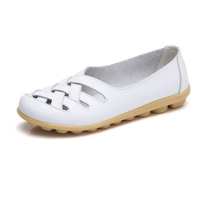 Hollow Woven Casual Nurse Shoes Cover Foot Peas Shoes for Women (Color:White Size:39) - Casual Shoes by PMC Jewellery | Online Shopping South Africa | PMC Jewellery