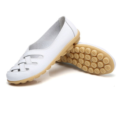 Hollow Woven Casual Nurse Shoes Cover Foot Peas Shoes for Women (Color:White Size:39) - Casual Shoes by PMC Jewellery | Online Shopping South Africa | PMC Jewellery