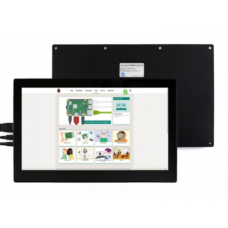 Waveshare 13.3 inch IPS 1920x1080 Capacitive Touch Screen LCD with Toughened Glass Cover, Supports Multi mini-PCs, Multi Systems - Modules Expansions Accessories by Waveshare | Online Shopping South Africa | PMC Jewellery