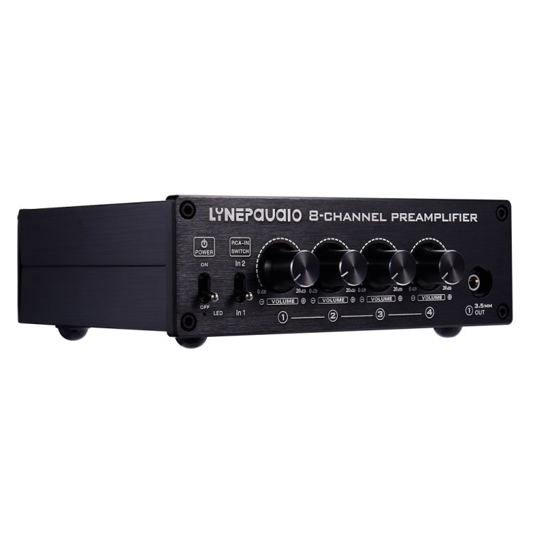 LINEPAUDIO B981 Pro 8-ch Pre-amplifier Speaker Distributor Switcher Speaker Comparator, Signal Booster with Volume Control & Earphone / Monitor Function (Black) -  by PMC Jewellery | Online Shopping South Africa | PMC Jewellery | Buy Now Pay Later Mobicred