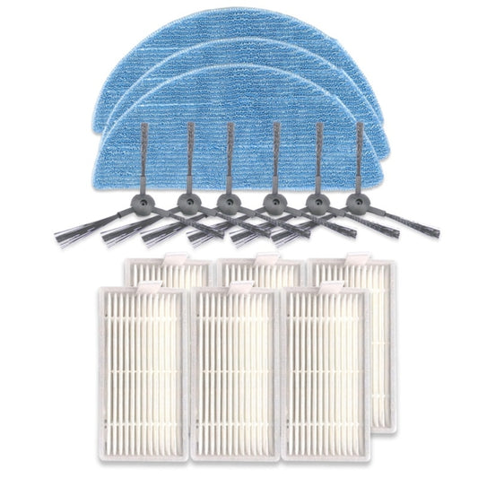 XI242 3 Pairs K614 Side Brushes + 6 PCS I208 Filters+ 3 PCS I201 Rags Set for ILIFE V5S Pro / V50 / V5S - For ILIFE Accessories by PMC Jewellery | Online Shopping South Africa | PMC Jewellery | Buy Now Pay Later Mobicred