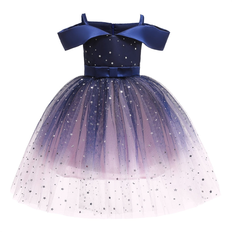 Girls One-shoulder Sequined Tutu Dress (Color:Blue Size:150) - Girl Clothing by PMC Jewellery | Online Shopping South Africa | PMC Jewellery