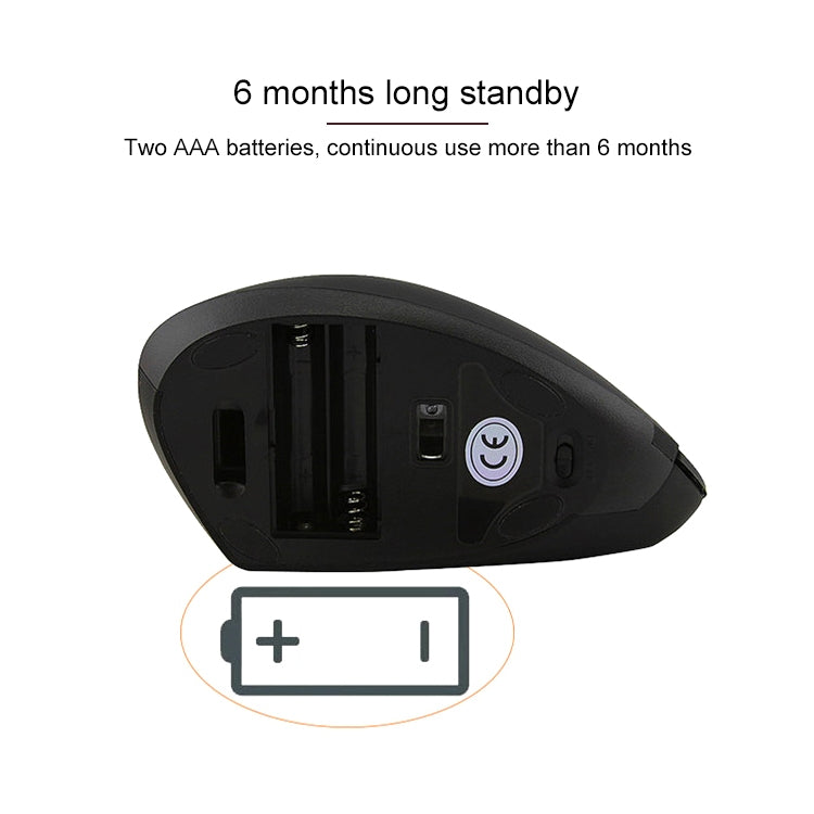 Battery Version Wireless Mouse Vertical 2.4GHz Optical Mouse (Black) - Wireless Mice by PMC TechLife | Online Shopping South Africa | PMC TechLife