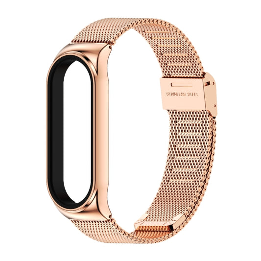 Mijobs Milan CS Screwless Buckle Metal Watch Band Case for Xiaomi Mi Band 3 & 4 & 5 & 6, Host not Included(Rose Gold) - Watch Bands by MIJOBS | Online Shopping South Africa | PMC Jewellery | Buy Now Pay Later Mobicred