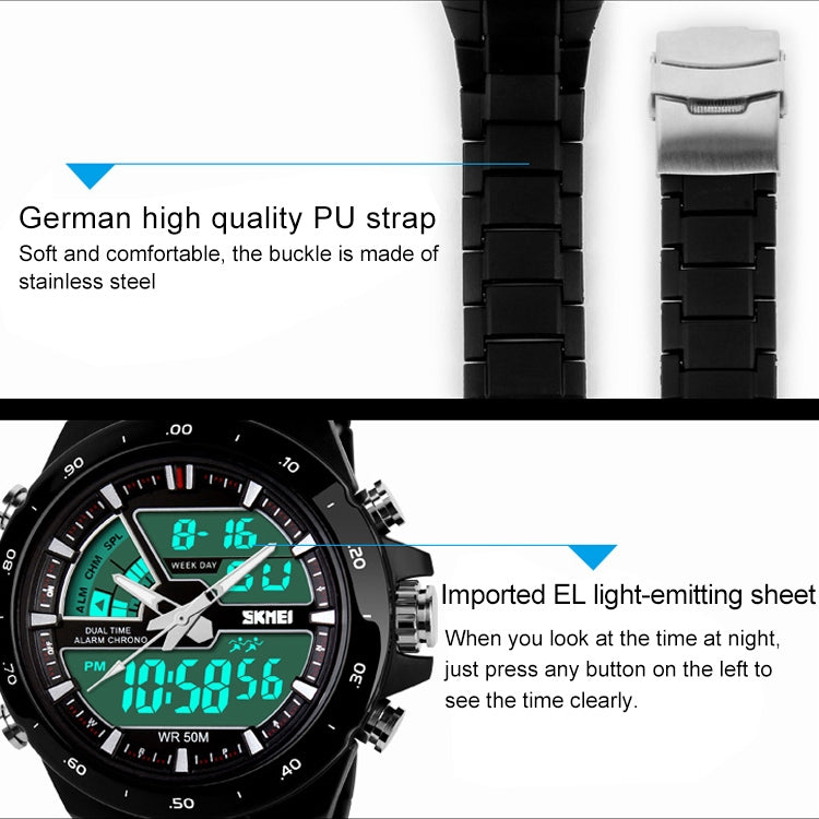 SKMEI 1016 Multifunctional Men Outdoor Sports Noctilucent Waterproof Double Digital Watch (Red + Black) - Sport Watches by SKMEI | Online Shopping South Africa | PMC Jewellery | Buy Now Pay Later Mobicred