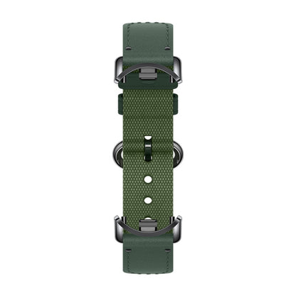 Original For Xiaomi Mi Band 8 Nylon Braided + Leather Watch Band(Green) - Watch Bands by Xiaomi | Online Shopping South Africa | PMC Jewellery