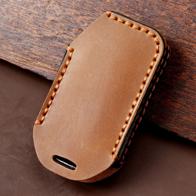 For Kia Sorento Hallmo Car Cowhide Leather Key Protective Cover Key Case(Black) - Car Key Cases by Hallmo | Online Shopping South Africa | PMC TechLife