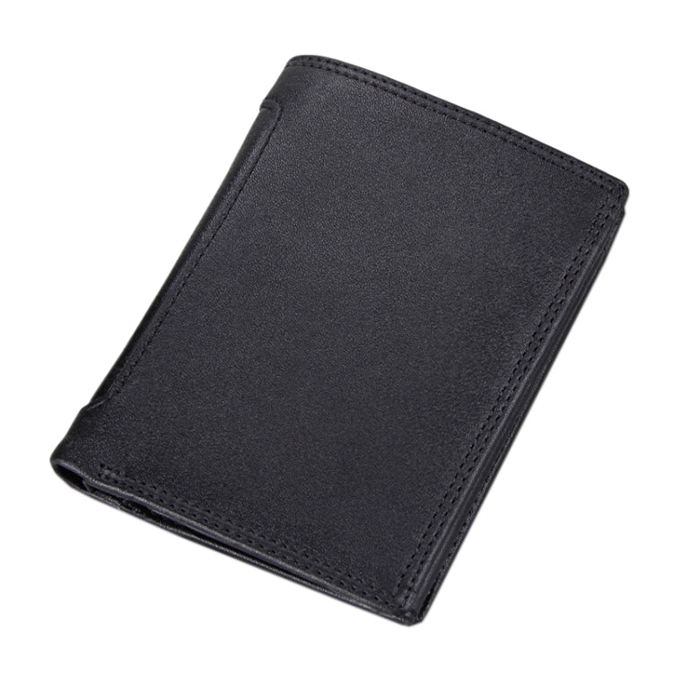 Genuine Cowhide Leather 3-folding Card Holder Wallet RFID Blocking Card Bag Protect Case for Men, Size: 13*10.2*2.5cm - Antimagnetic RFID Package by PMC TechLife | Online Shopping South Africa | PMC TechLife | Buy Now Pay Later Mobicred