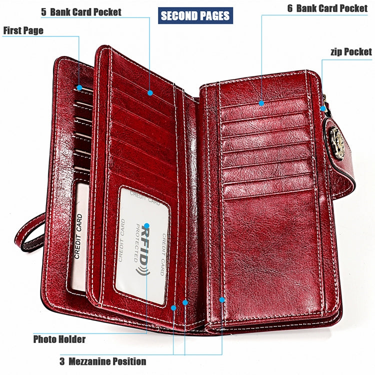 3555 Large Capacity Long Multi-function Anti-magnetic RFID Wallet Clutch for Ladies with Card Slots (Pink) - Antimagnetic RFID Package by PMC Jewellery | Online Shopping South Africa | PMC Jewellery | Buy Now Pay Later Mobicred