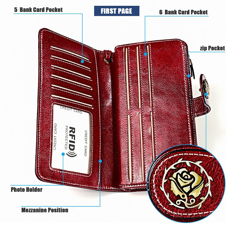 3555 Large Capacity Long Multi-function Anti-magnetic RFID Wallet Clutch for Ladies with Card Slots (Yellow) - Antimagnetic RFID Package by PMC TechLife | Online Shopping South Africa | PMC TechLife | Buy Now Pay Later Mobicred
