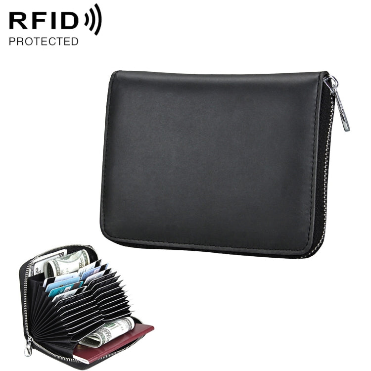 Antimagnetic RFID Multi-functional Genuine Leather Card Package(Black) - free shipping - PMC TechLife - Order now!