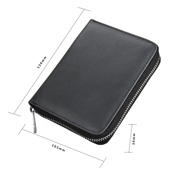 Antimagnetic RFID Multi-functional Genuine Leather Card Package(Black) - free shipping - PMC TechLife - Order now!