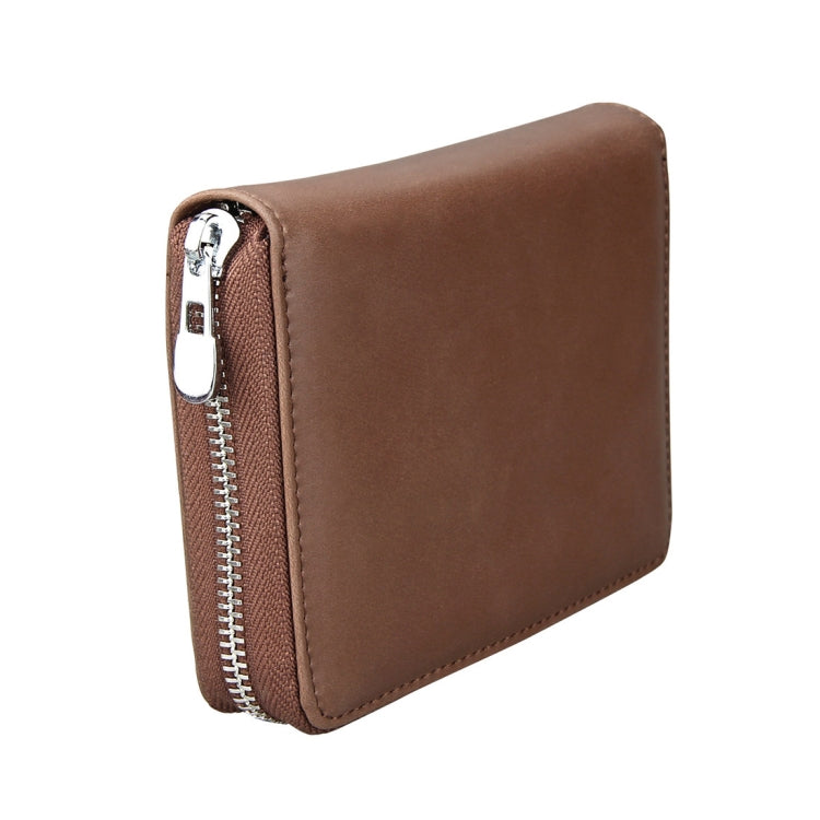 Antimagnetic RFID Multi-functional Genuine Leather Card Package(Coffee) - free shipping - PMC TechLife - Order now!