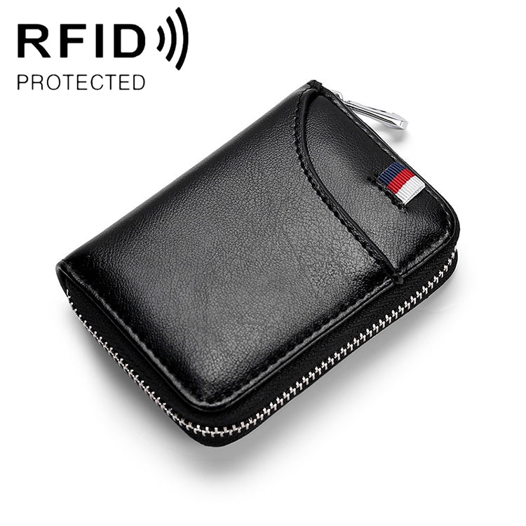 KB155 Antimagnetic RFID Zipper Leather Large-capacity Cards Holder Wallet(Black) - Antimagnetic RFID Package by PMC TechLife | Online Shopping South Africa | PMC TechLife | Buy Now Pay Later Mobicred