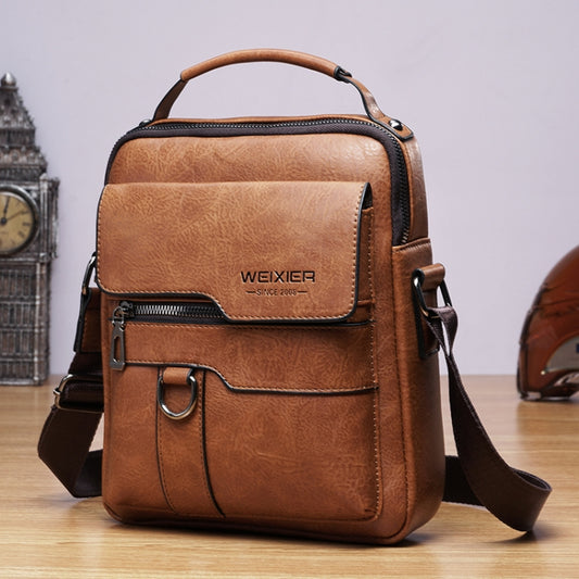 WEIXIER 8642 Men Business Retro PU Leather Handbag Crossbody Bag (Brown) - Crossbody Bags by WEIXIER | Online Shopping South Africa | PMC Jewellery | Buy Now Pay Later Mobicred