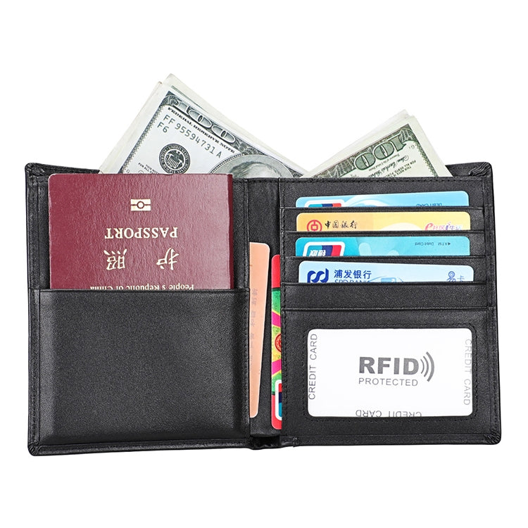 8235 Antimagnetic RFID Multi-function Crazy Horse Texture Leather Wallet Passport Bag(Black) - Antimagnetic RFID Package by PMC TechLife | Online Shopping South Africa | PMC TechLife | Buy Now Pay Later Mobicred