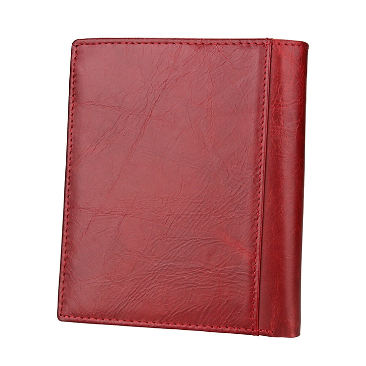8235 Antimagnetic RFID Multi-function Crazy Horse Texture Leather Wallet Passport Bag(Red) - free shipping - PMC TechLife - Order now!