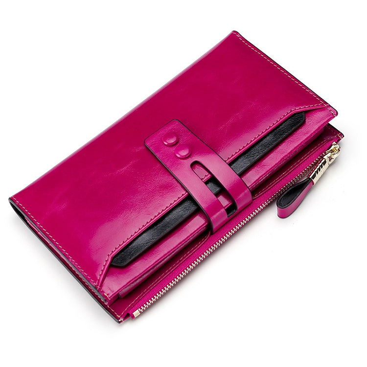 8239 Antimagnetic RFID Multi-function Leather Lady Wallet Large-capacity Purse with Detachable Card Holder(Rose Red) - Antimagnetic RFID Package by PMC Jewellery | Online Shopping South Africa | PMC Jewellery | Buy Now Pay Later Mobicred