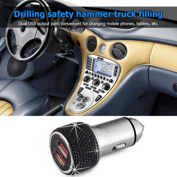 Car Diamond Aluminium Alloy QC3.0 Dual USB Quick Charger(Red) - free shipping - PMC TechLife - Order now!