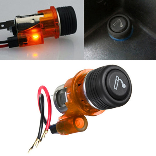Car 10A 12V European Standard Cigarette Lighter Full Assembly with Light (Orange) - Cigar Socket by PMC Jewellery | Online Shopping South Africa | PMC Jewellery