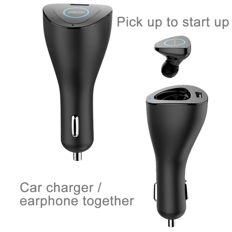 JOYROOM T600 2 in 1 Multifunctional Wireless Bluetooth 2.1A Single USB Port Car Charger + Earphone with Circular LED Indicator Light and Hands-free Call Functions for Cars & Pickups & SUV & Smartphone ... S & MP3 & MP4 and other USB-charged Devices(White) - Car Charger by JOYROOM | Online Shopping South Africa | PMC Jewellery